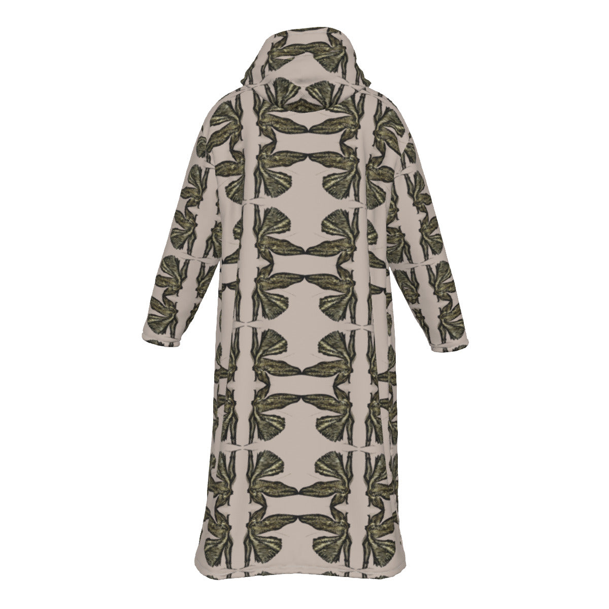 All-Over Print Men's Long Fleece Zip Up Windbreaker