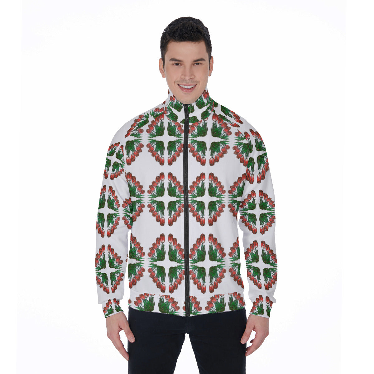 All-Over Print Men's Stand Collar Jacket