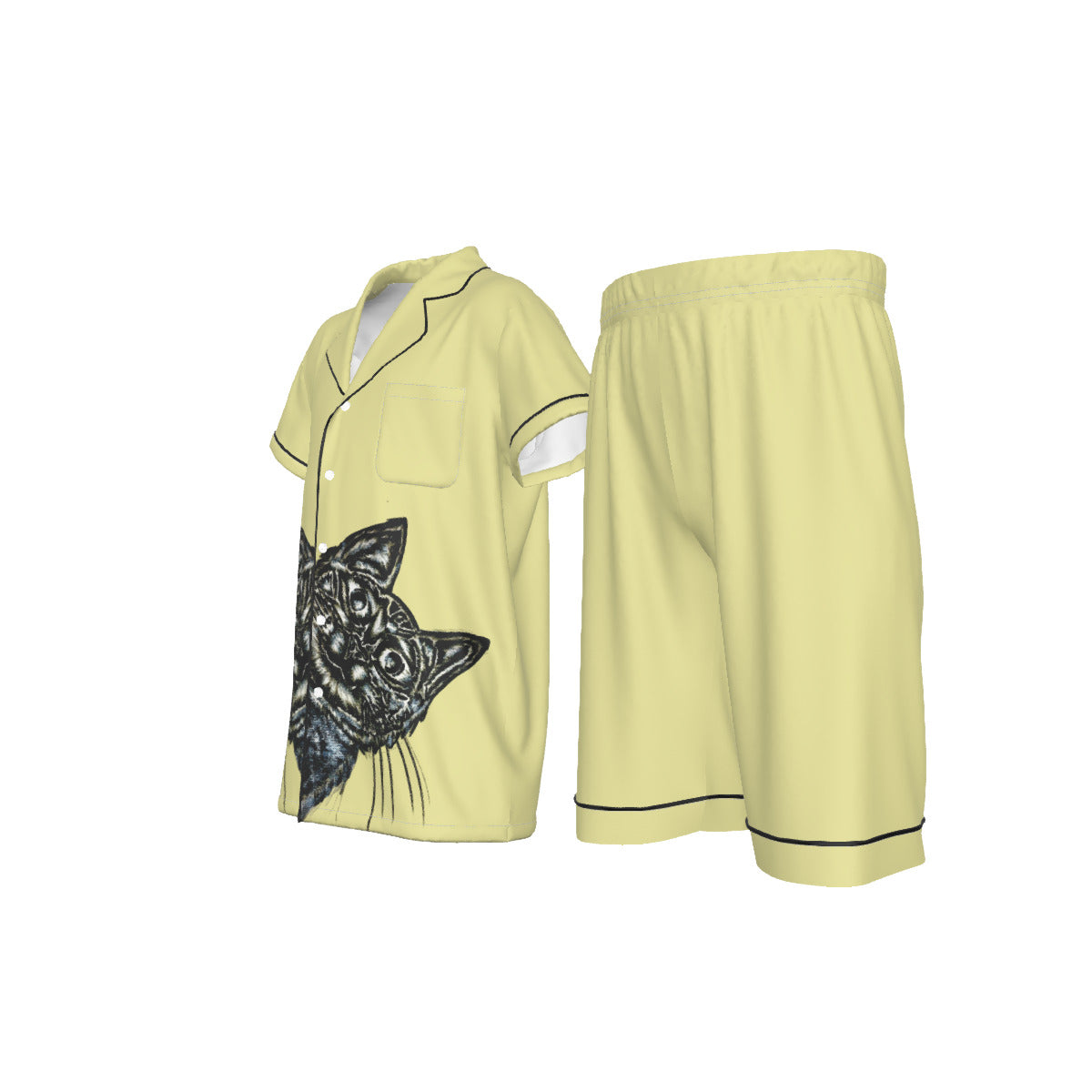 All-Over Print Kid's Imitation Silk Short Pajamas