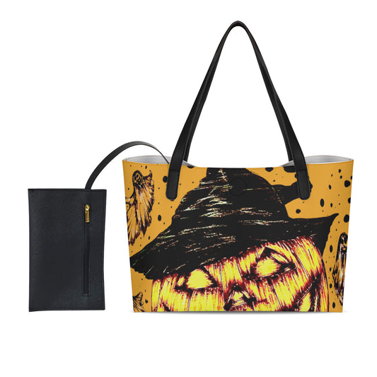 Shopping Tote Bag With Black Mini Purse