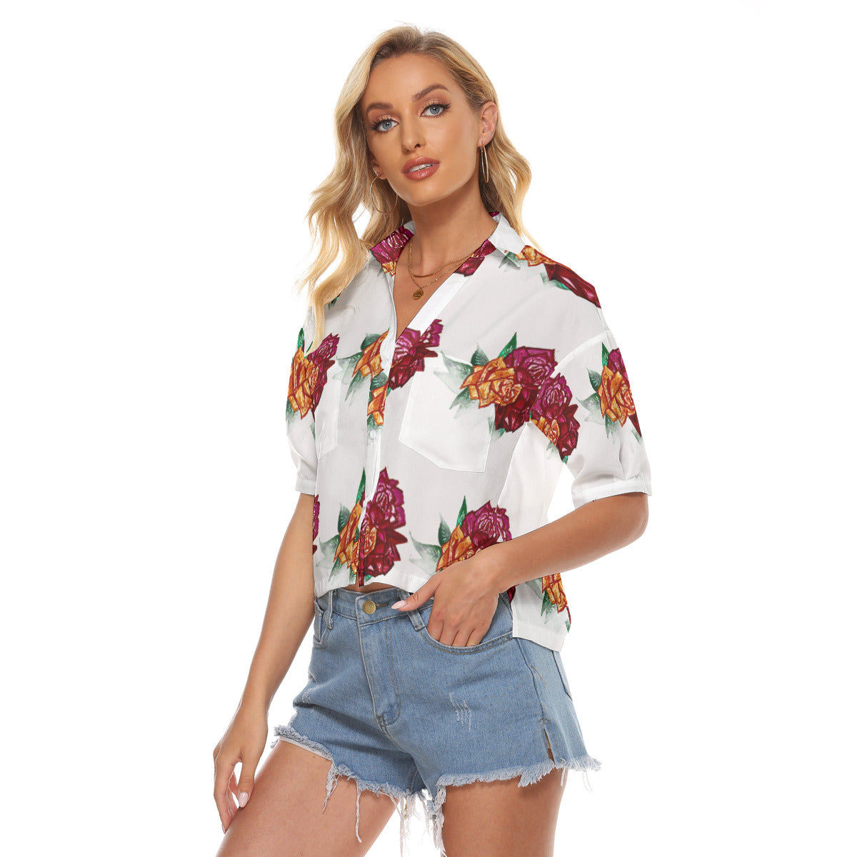 All-Over Print Women's V-neck Shirts