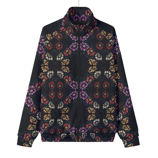 All-Over Print Unisex Stand Collar Black Lining Jacket