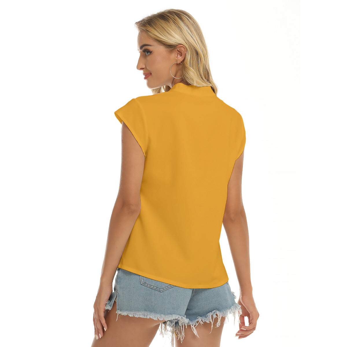 All-Over Print Women's Stacked V-neck Short Sleeve Blouse