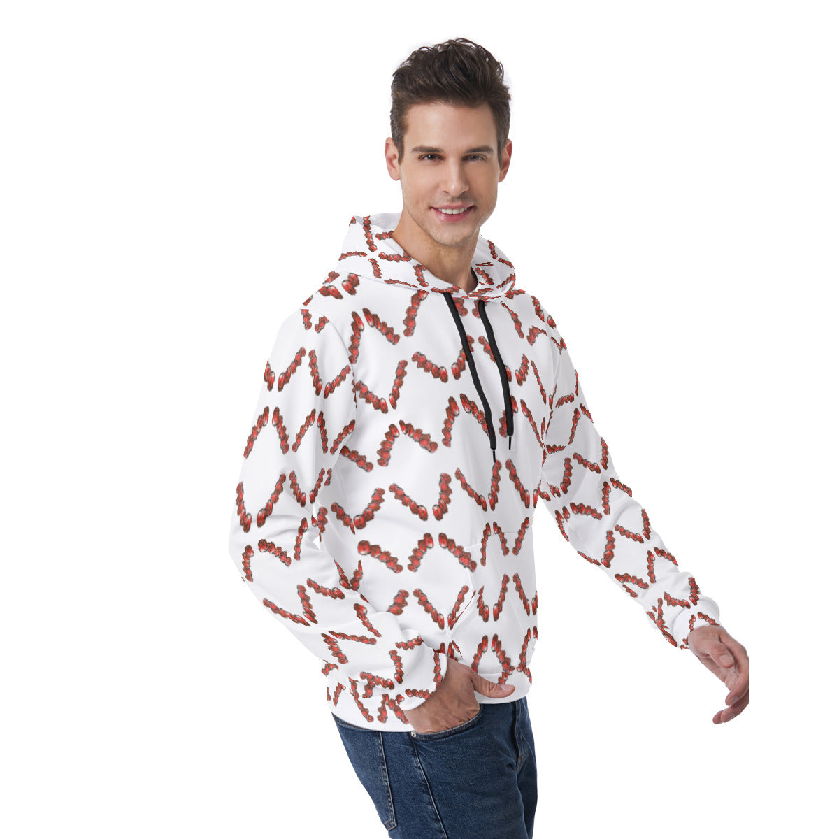 All-Over Print Men's Thicken Pullover Hoodie With Inner Hood