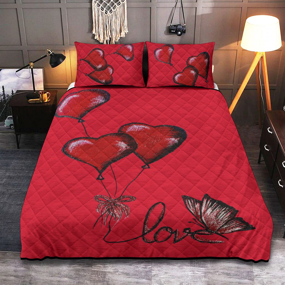 Quilt & Pillow Cases With  Edge-wrapping Strips