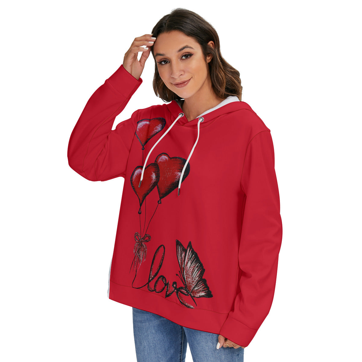 All-Over Print Women's Heavy Fleece Zip-on-the-Side Hoodie