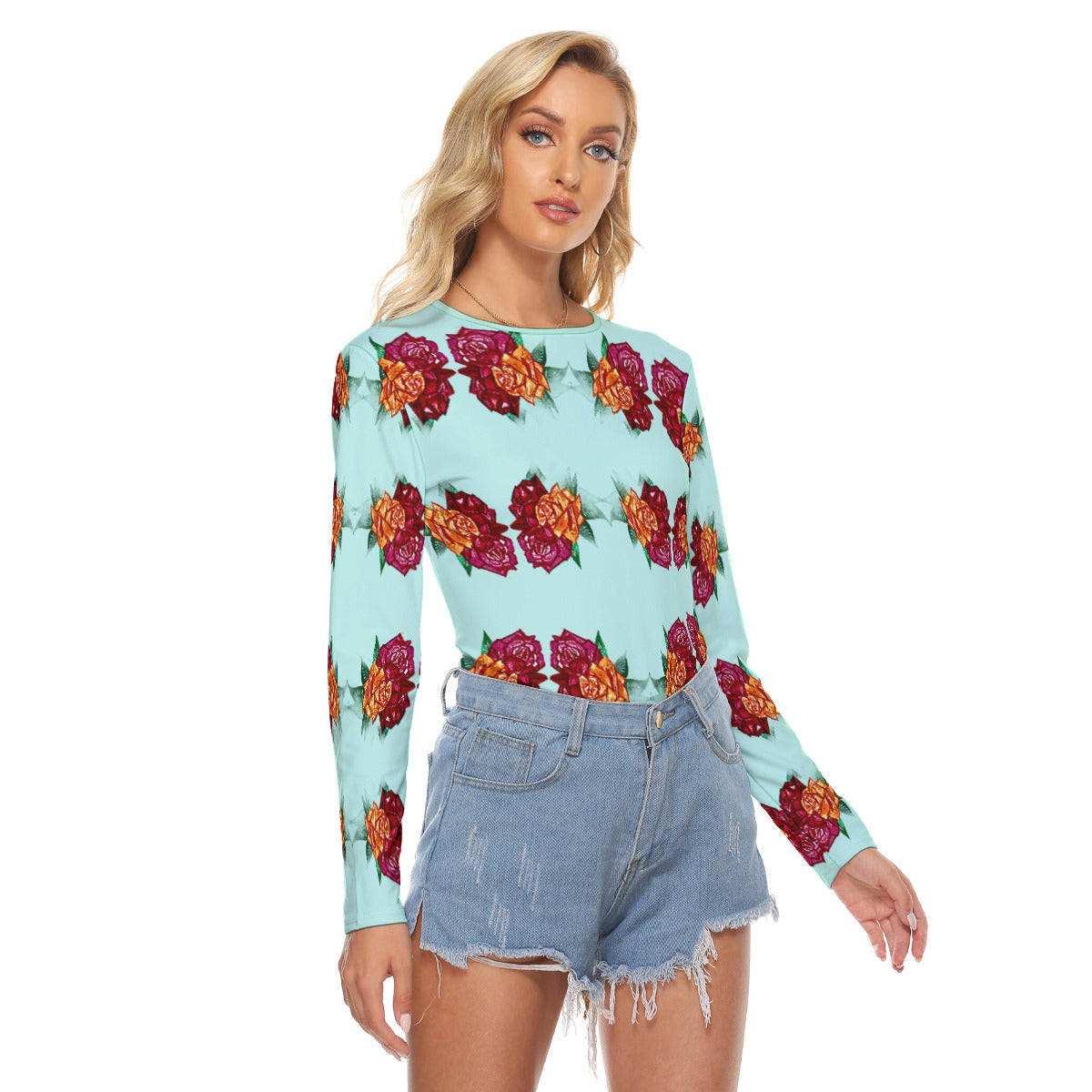 All Over Print Women's Stretchable long Sleeve Top