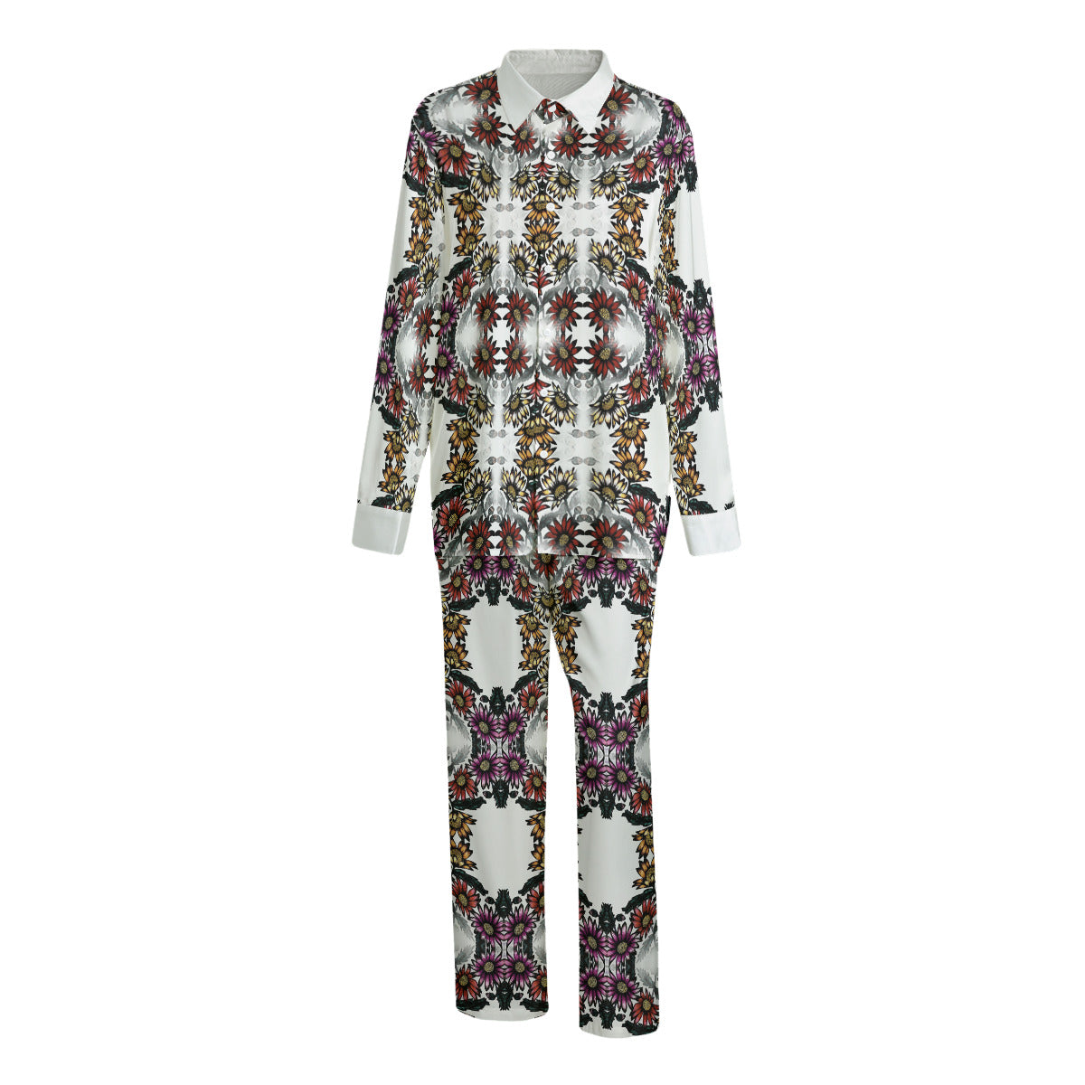 All-Over Print Unisex Imitation Silk Shirt Suit