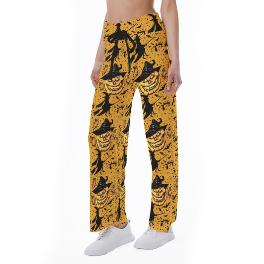 All-Over Print Women's High-waisted Straight-leg Trousers