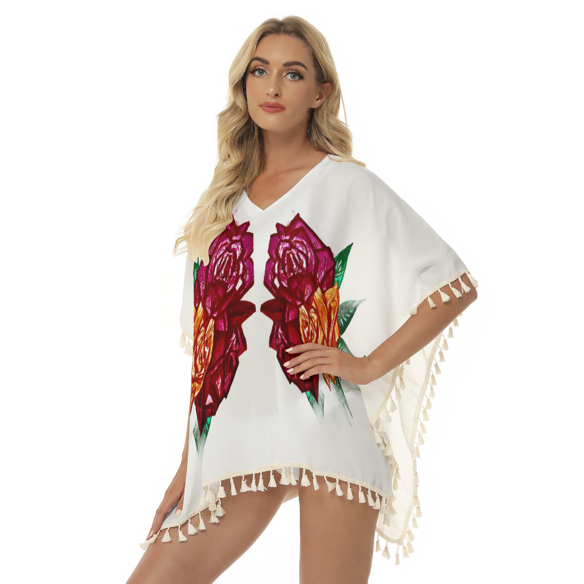 All-Over Print Women's Square Fringed Shawl