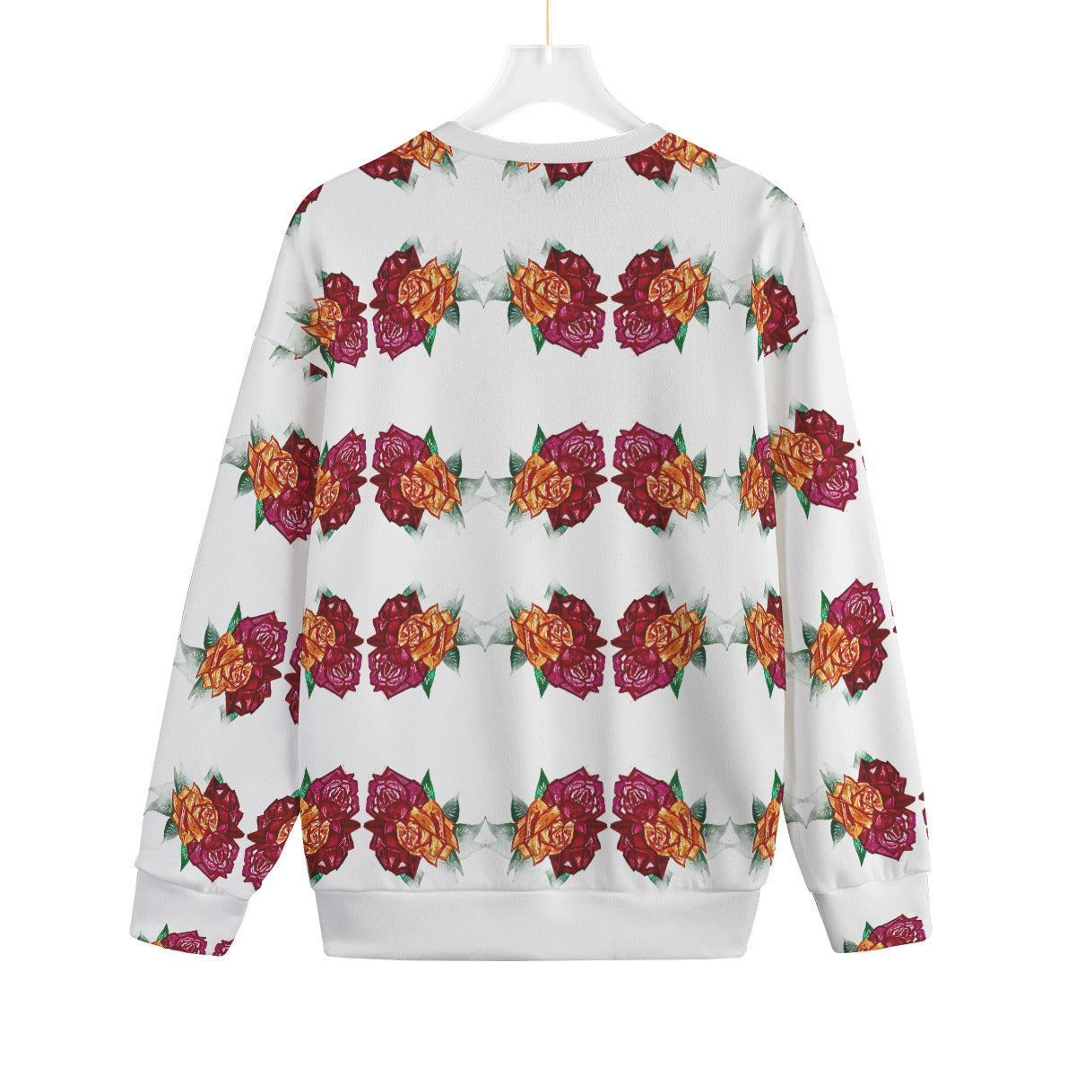 All-Over Print Unisex Drop-shoulder Knitted Fleece Sweater