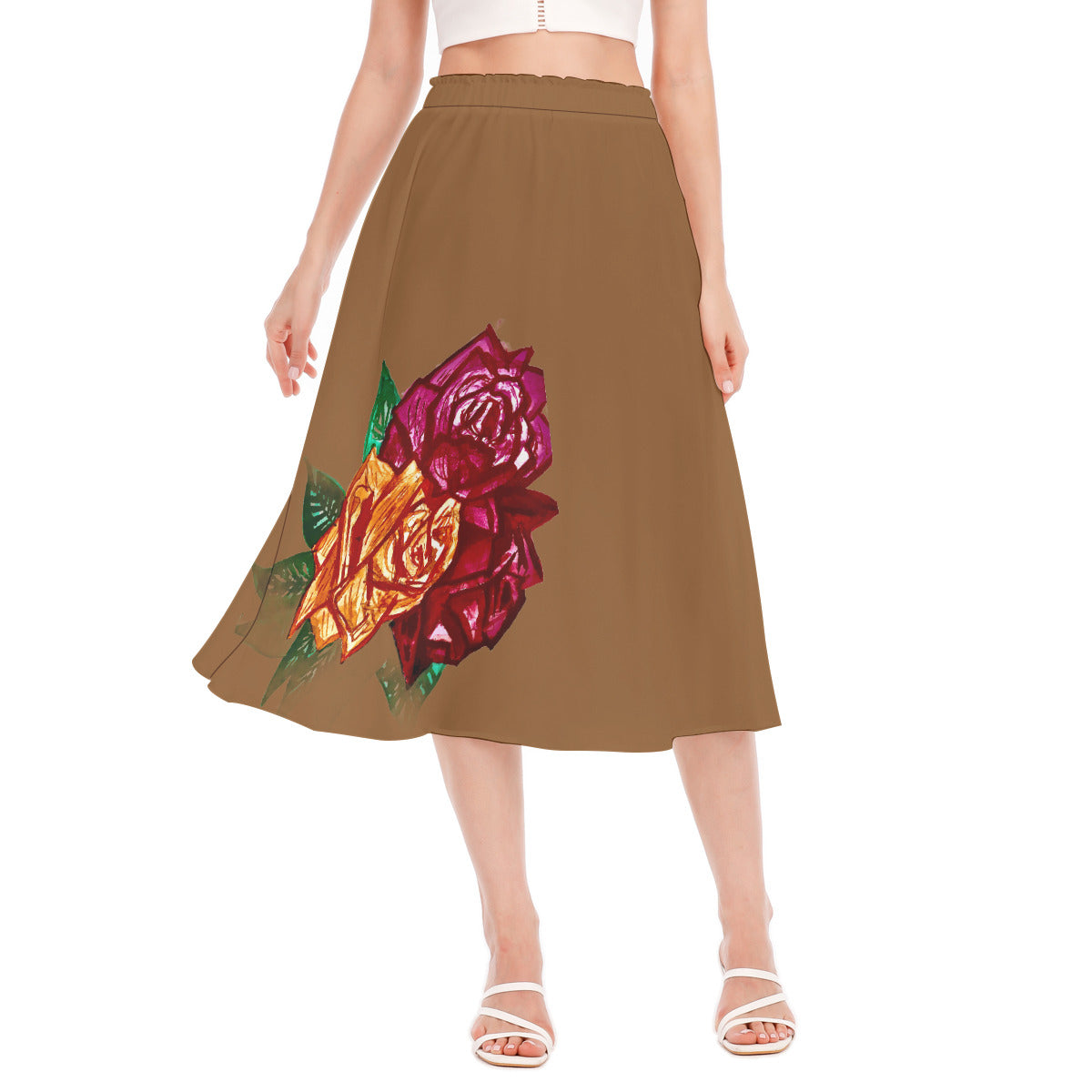 All-Over Print Women's Long Section Chiffon Skirt