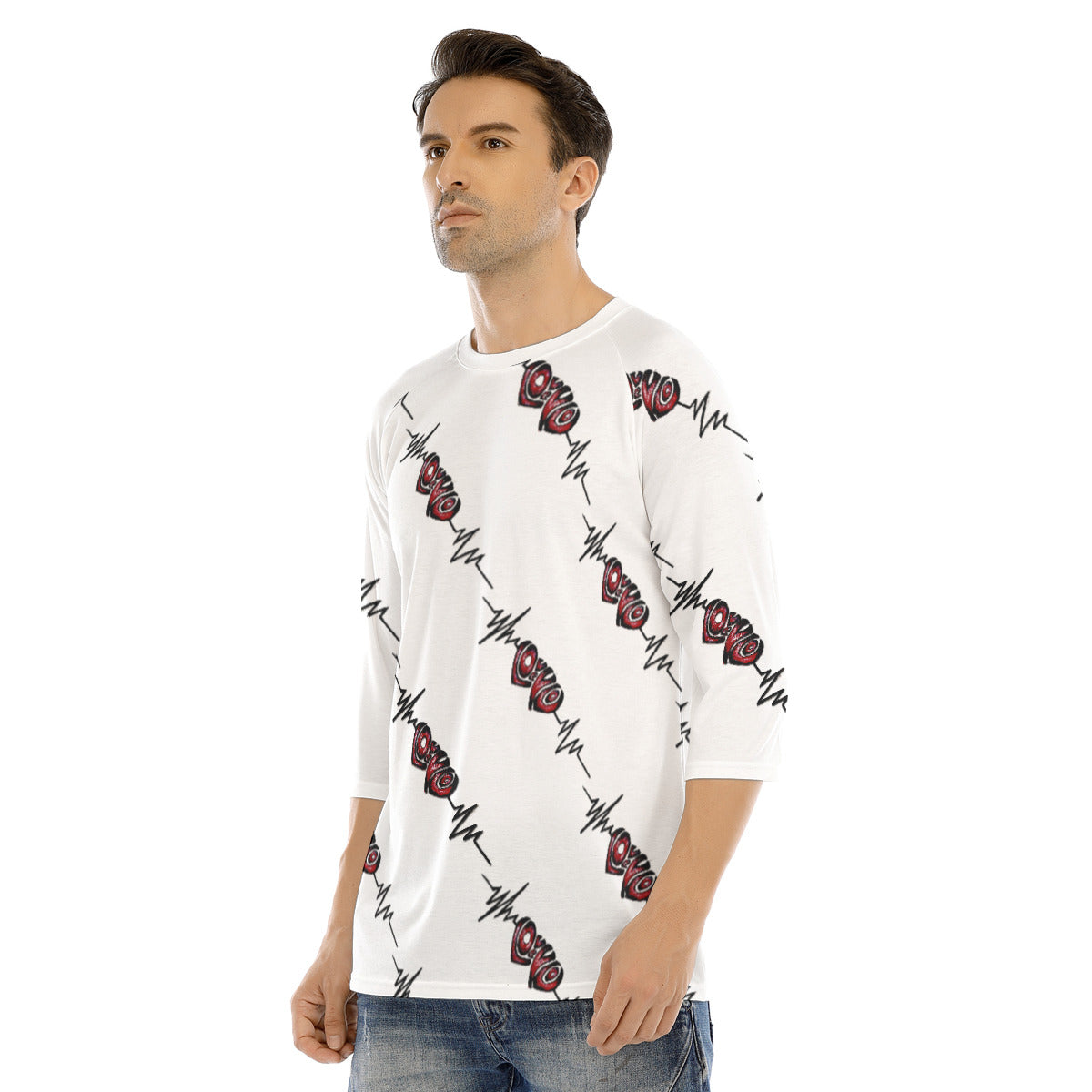 All-Over Print Men's O-neck Raglan Sleeve T-shirt