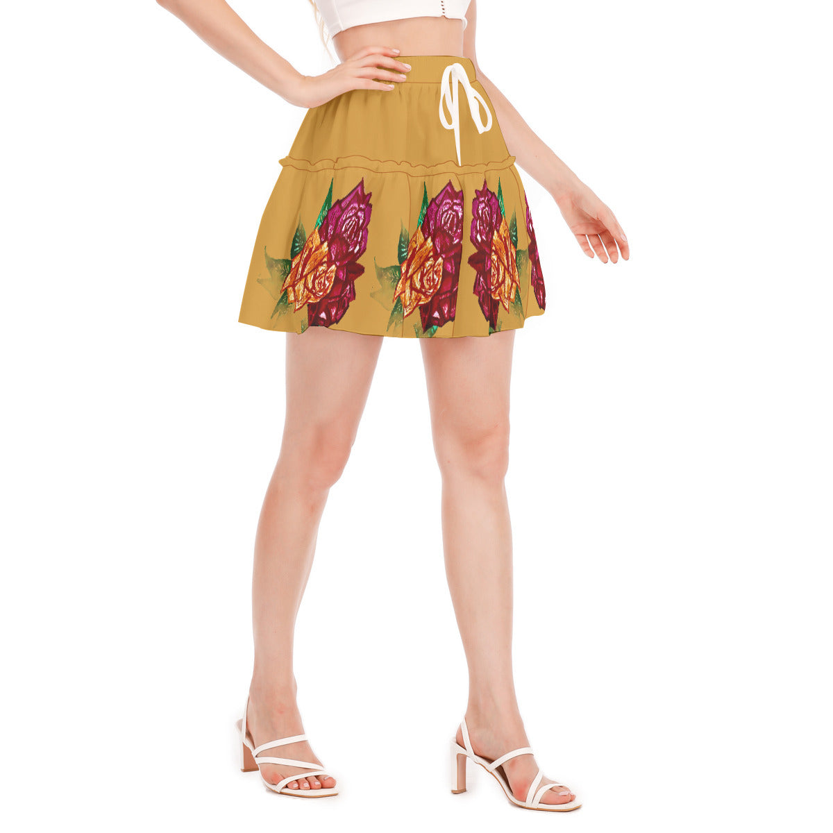 All-Over Print Women's Ruffled Mini Skirt