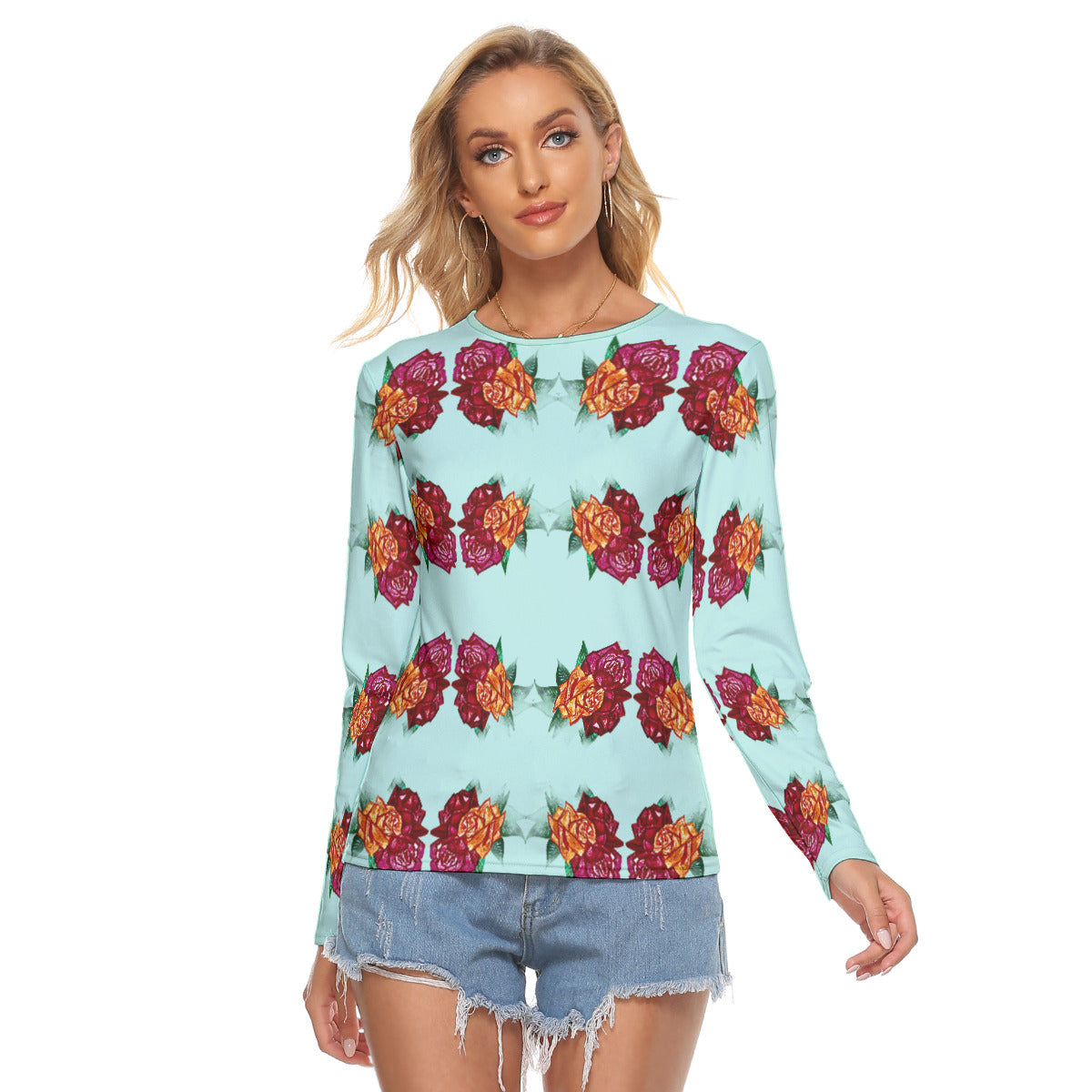 All Over Print Women's Stretchable long Sleeve Top