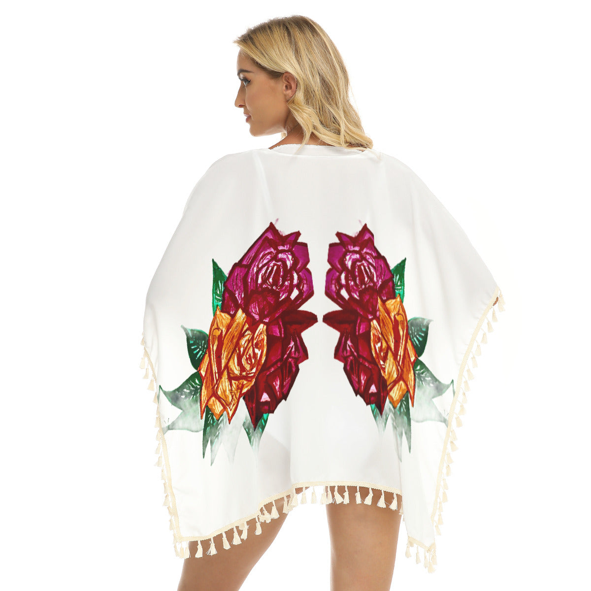 All-Over Print Women's Square Fringed Shawl