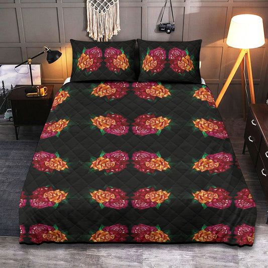 Quilt & Pillow Cases With  Edge-wrapping Strips