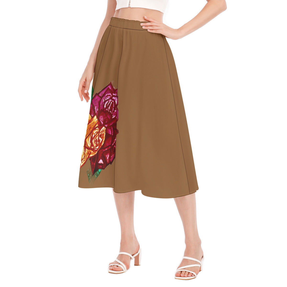 All-Over Print Women's Long Section Chiffon Skirt