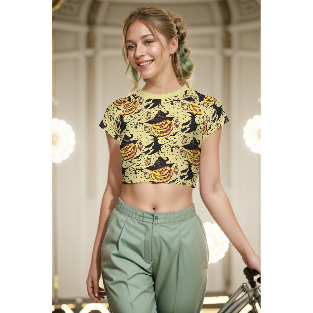 All-Over Print Women's Raglan Cropped T-shirt