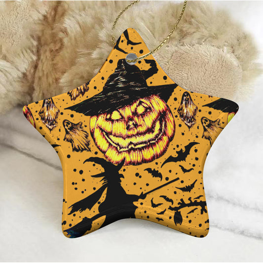 Pentagram Shape Christmas Ceramic Decoration Ornaments