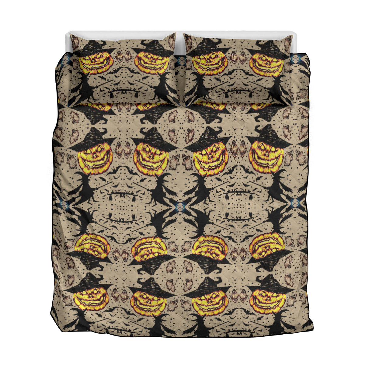 Quilt & Pillow Cases With  Edge-wrapping Strips