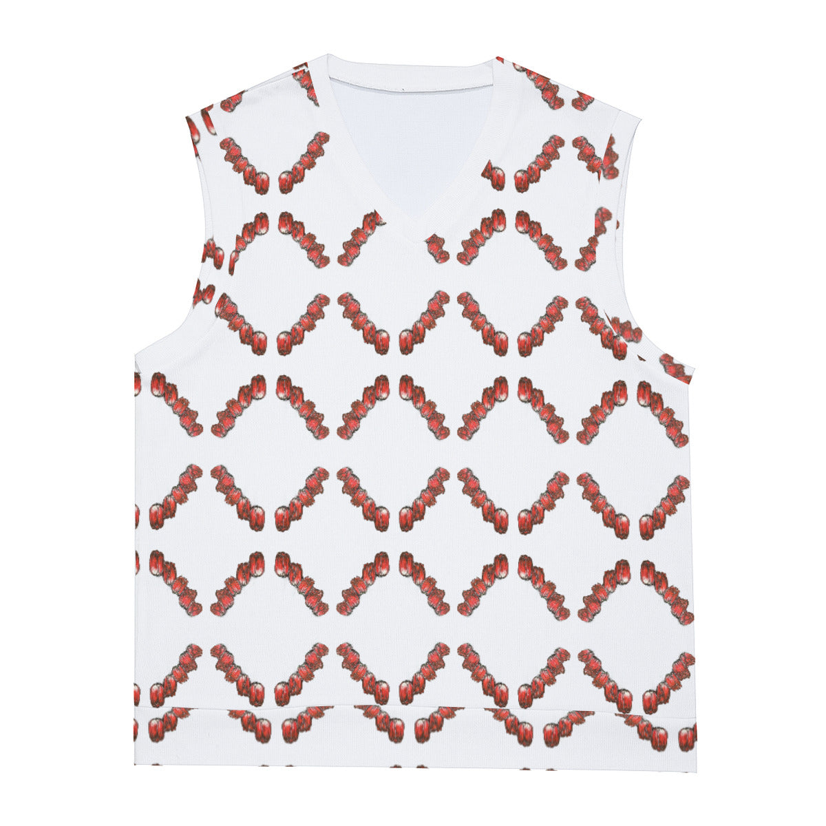 All-Over Print Men's Imitation Knitted V-neck Vest