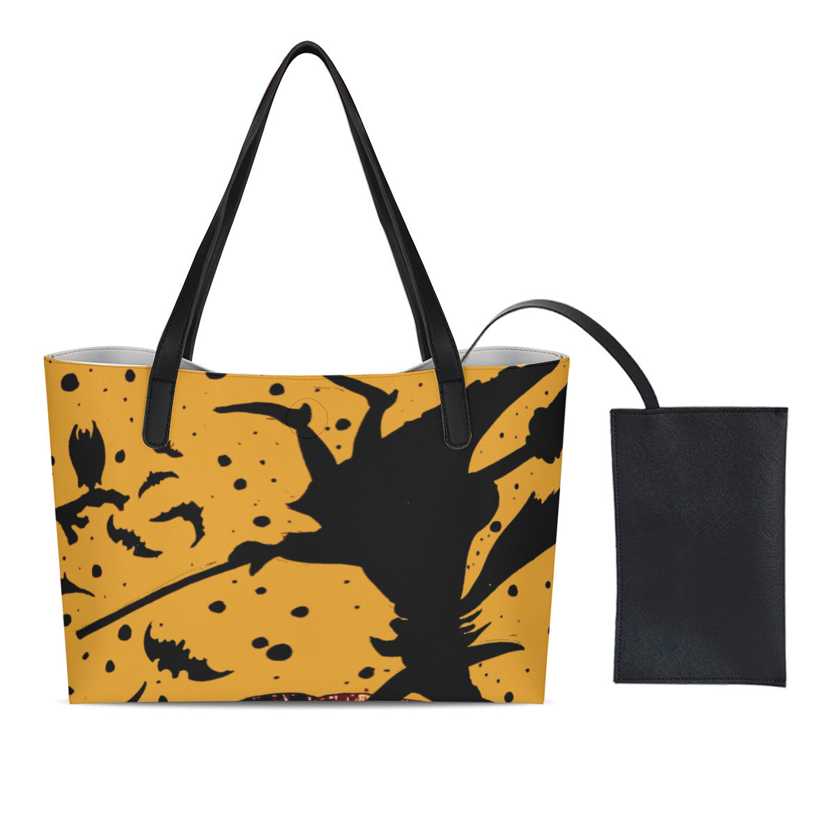 Shopping Tote Bag With Black Mini Purse