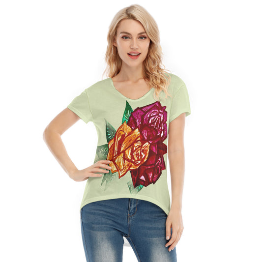 All-Over Print Women's V-neck Short Sleeve T-shirt
