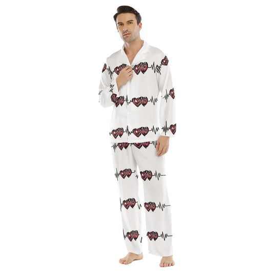 All-Over Print Men's Lapel Pajama Set