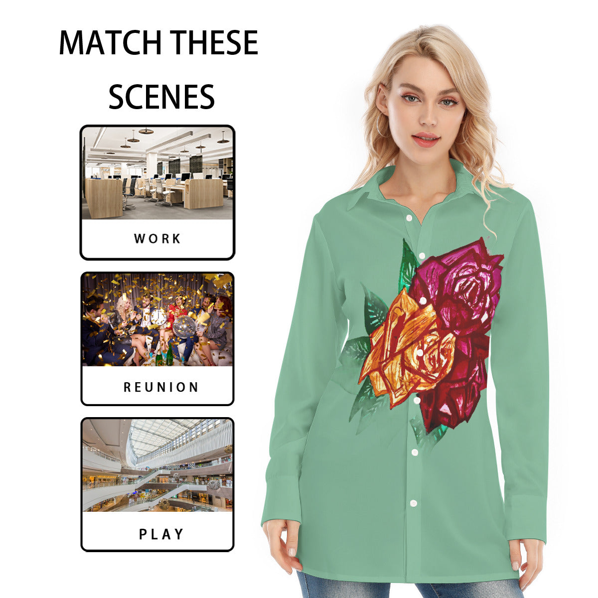 All-Over Print Women's Long Shirt