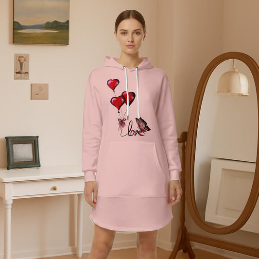 Women’s Hoodie Dress With Fleece|DTF
