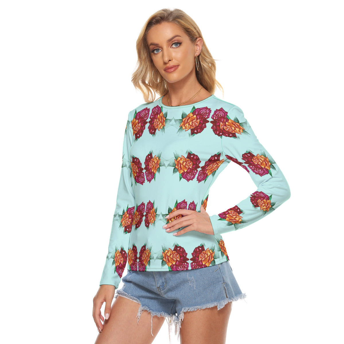 All Over Print Women's Stretchable long Sleeve Top