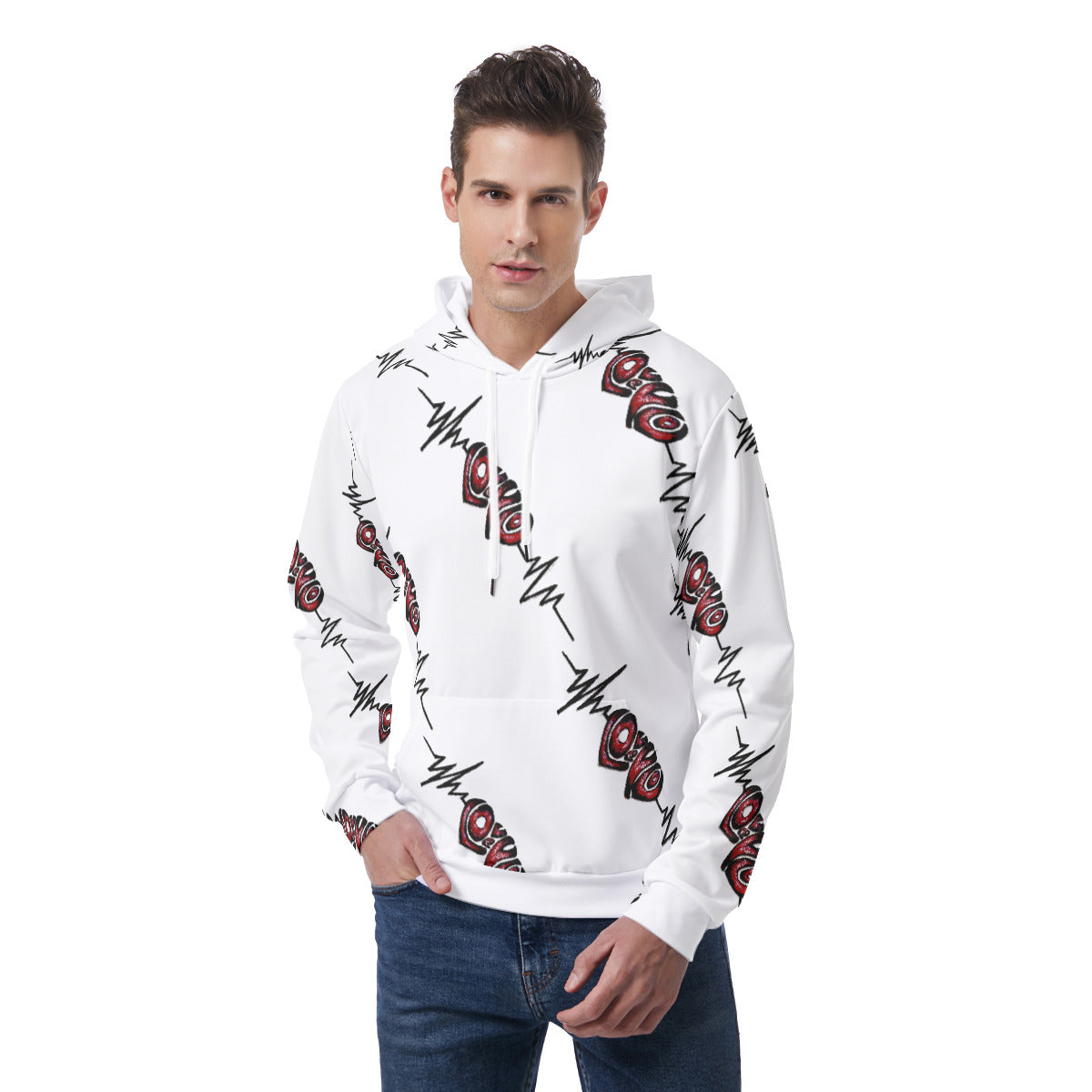 All-Over Print Men's Hoodie With Double-side Print Hood