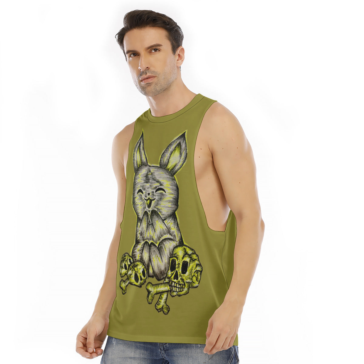 All-Over Print Men's O-neck Long Tank Top