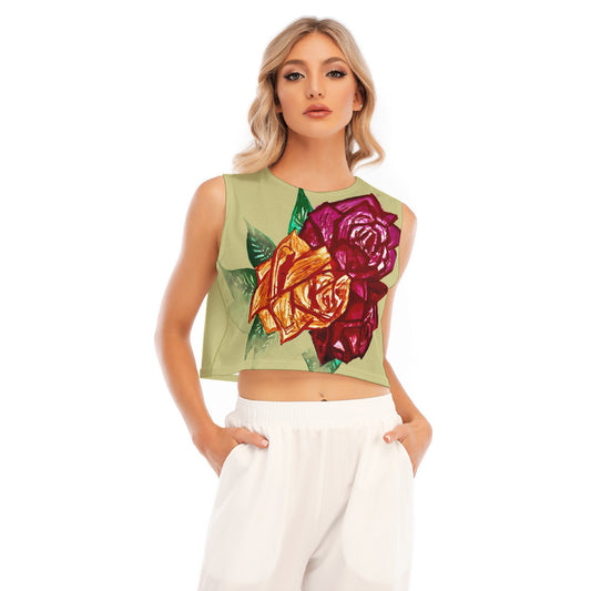 All-Over Print Women's Sleeveless Cropped Top