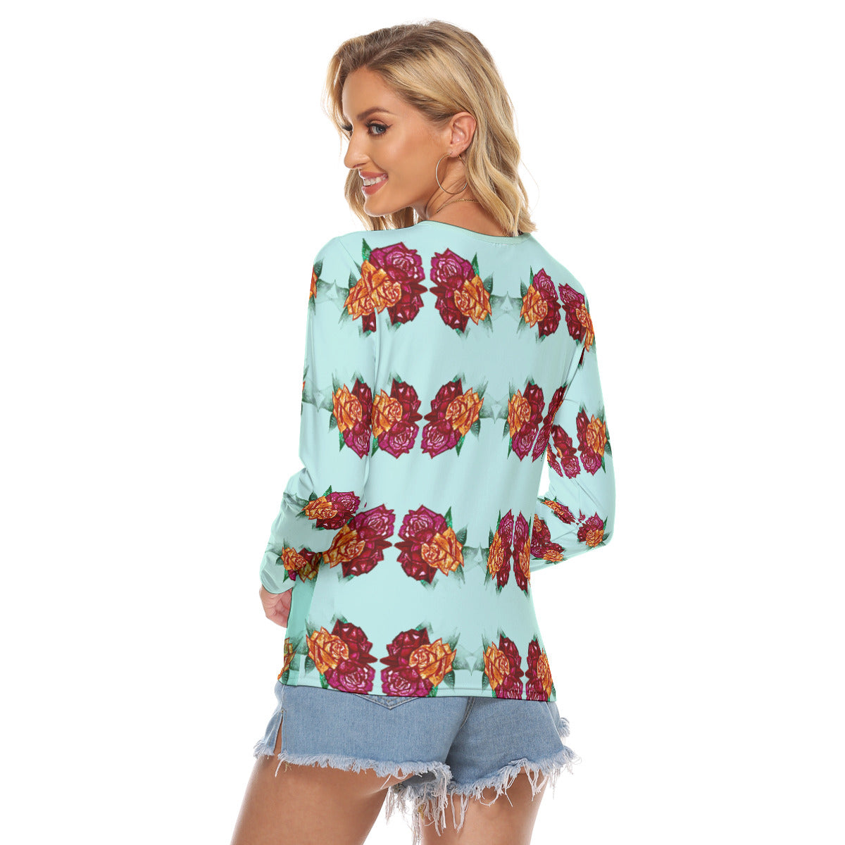All Over Print Women's Stretchable long Sleeve Top