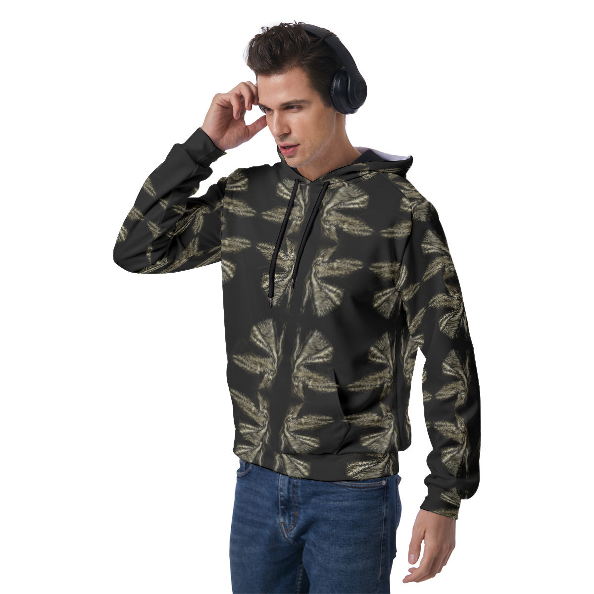 All-Over Print Men's Raglan Pullover Hoodie