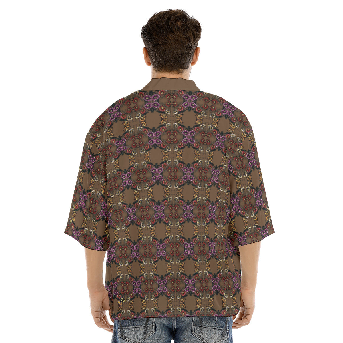 All-Over Print Men's Drop-shoulder Short Coat