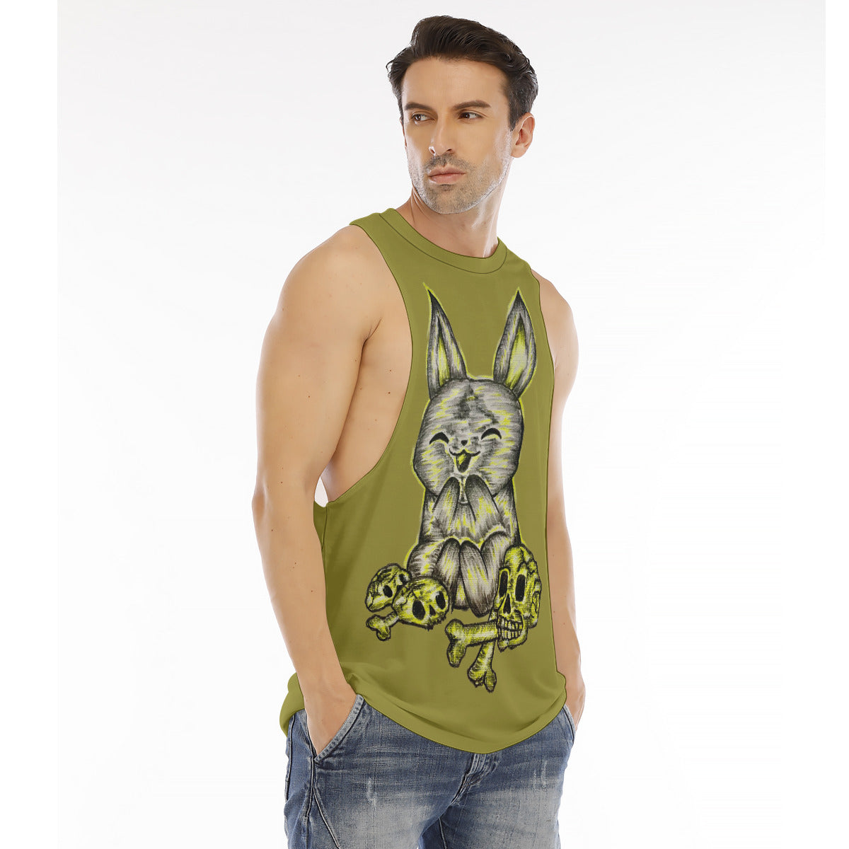All-Over Print Men's O-neck Long Tank Top