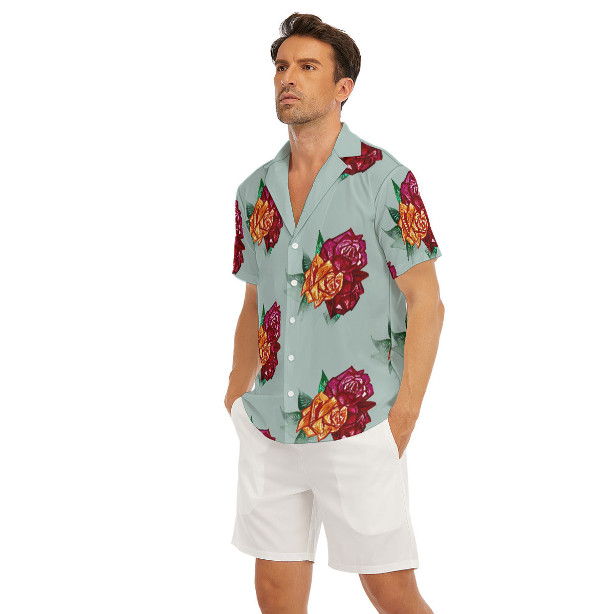 All-Over Print Men's Deep V-neck Short Sleeve T-shirt