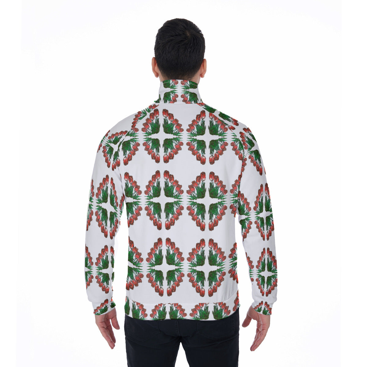All-Over Print Men's Stand Collar Jacket