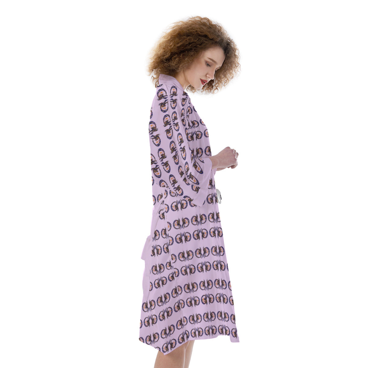 All-Over Print Women's Satin Kimono Robe
