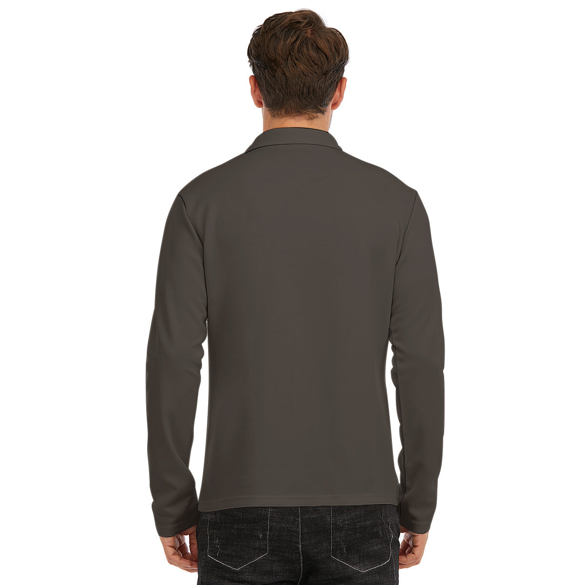 All-Over Print Men's Lapel T-shirt With Neckline Zipper Closure
