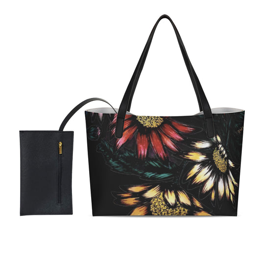 Shopping Tote Bag With Black Mini Purse