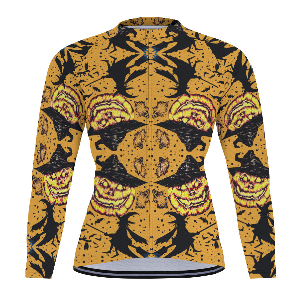 All-Over Print Raglan Men's Cycling Jersey With Long Sleeve