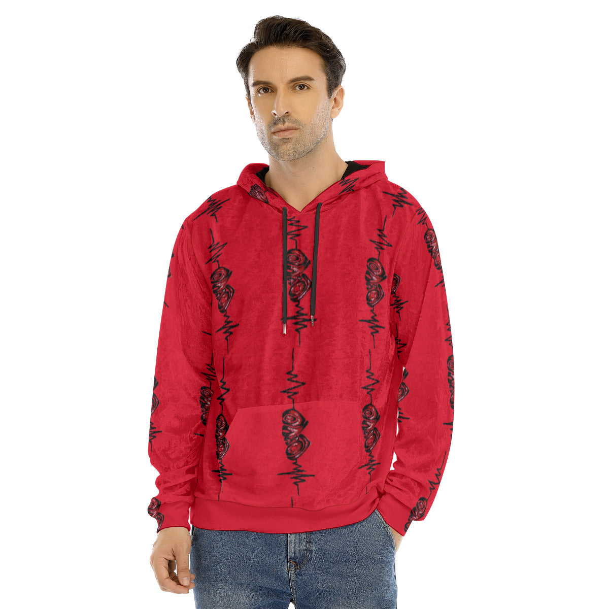 All-Over Print Men's Pullover Hoodie | Velvet