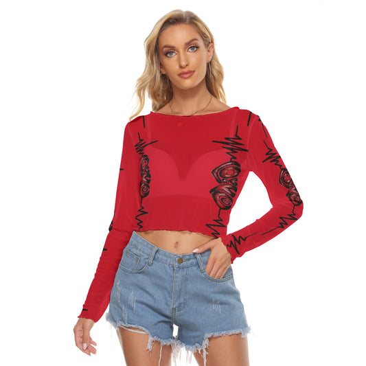 All-Over Print Women's Mesh Long Sleeves T-shirt