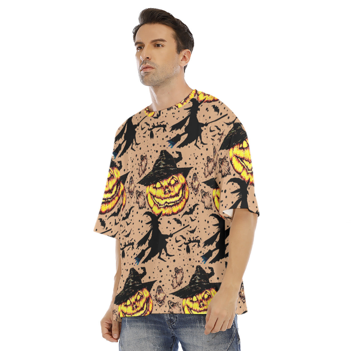 All-Over Print Men's Drop Shoulder T-shirt With Short Sleeve
