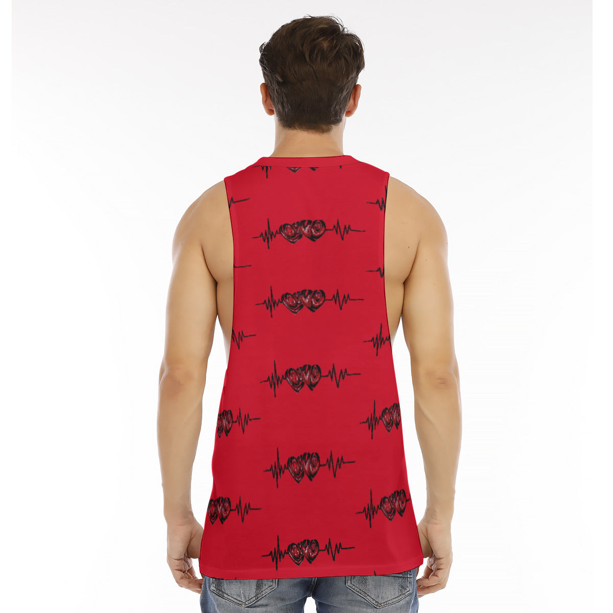 All-Over Print Men's O-neck Long Tank Top
