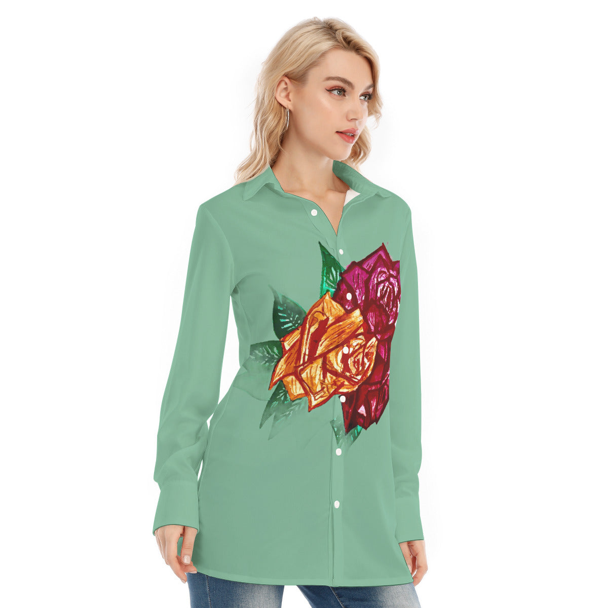 All-Over Print Women's Long Shirt